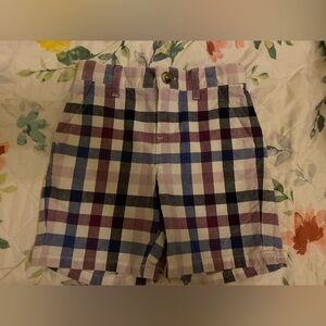 Janie and Jack Plaid Shorts - Blue, Purple, Black, White
